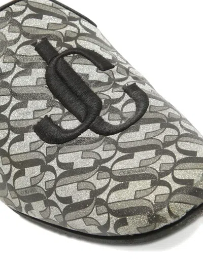 Pre-owned Jimmy Choo Jc-monogram Loafers In Gray