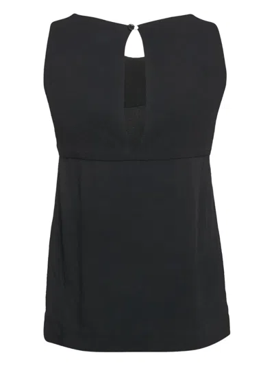 Pre-owned Chanel Keyhole-neck Sleeveless Top In Black