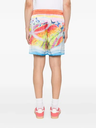 Casablanca Landscape-wave Print Shorts In Multi