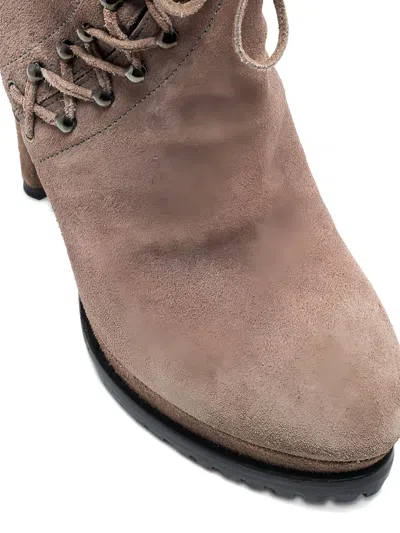 Pre-owned Alaïa 135mm Platform-sole Lace-up Suede Boots