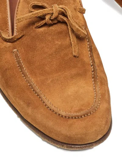 Pre-owned Sergio Rossi Bow-detail Suede Loafers In Brown