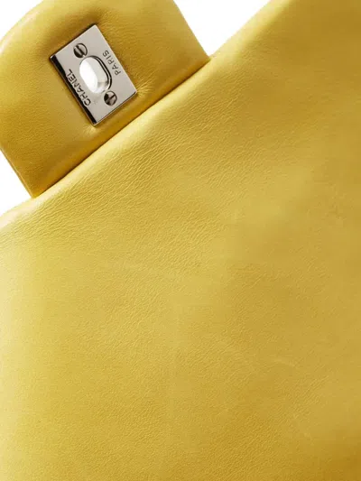 Pre-owned Chanel 2009-2010 Classic Flap Shoulder Bag In Yellow