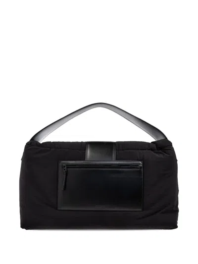 Jacquemus Padded Tote Bag With Leather Trim In Black