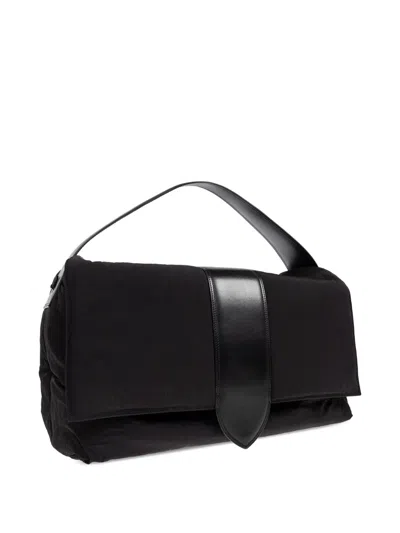 Jacquemus Padded Tote Bag With Leather Trim In Black
