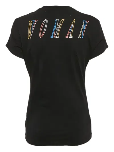 Pre-owned Off-white Logo-print Cotton T-shirt In Black