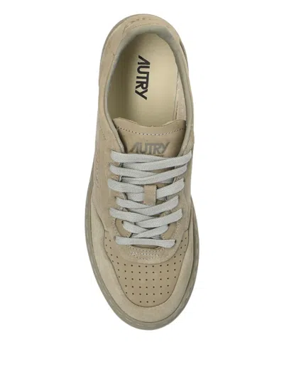 Autry Medalist Perforated Suede Sneakers In Neutral