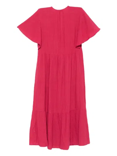 Ba&sh Lace-up Details Midi Dress In Pink