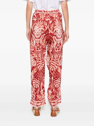 Farm Rio Tropical Tapestry Pleated Ikat Trousers In Multi