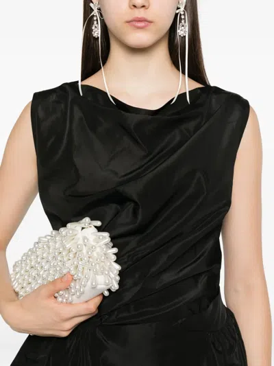 Simone Rocha Draped Peplum Top In Black