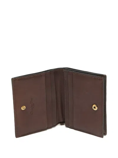 Pre-owned Dior Quilted Leather Cardholder In Brown