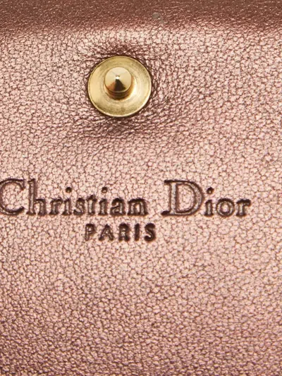 Pre-owned Dior Quilted Leather Cardholder In Brown