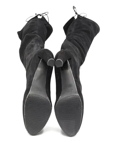 Pre-owned Stuart Weitzman 120mm Suede Platform Over-the-knee Boots