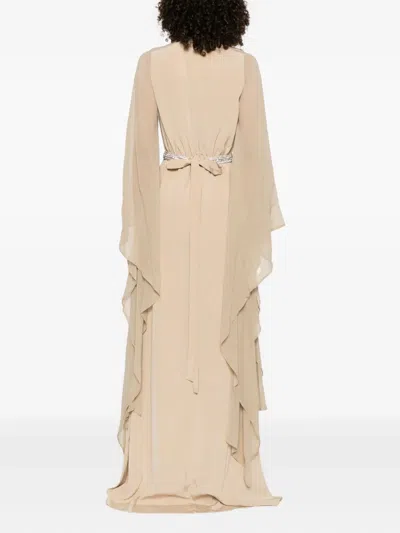 Stephane Rolland Embellished-belt Maxi Dress In Neutral