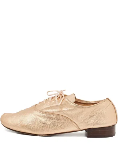 Pre-owned Repetto Metallic-finish Oxford Shoes In Gold