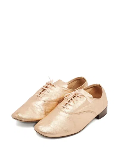 Pre-owned Repetto Metallic-finish Oxford Shoes In Gold