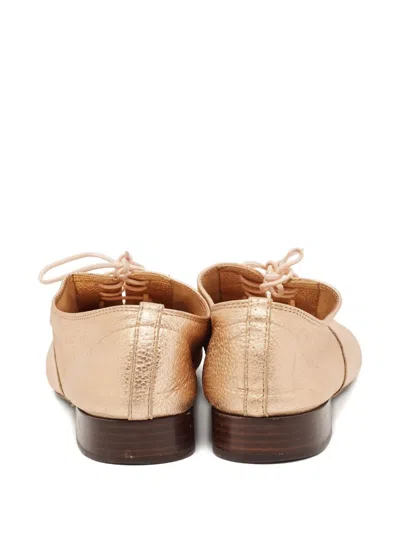 Pre-owned Repetto Metallic-finish Oxford Shoes In Gold