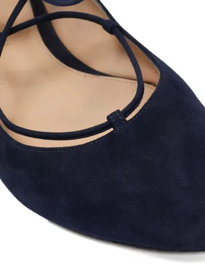 Pre-owned Gianvito Rossi Suede Ballet Flats In Black