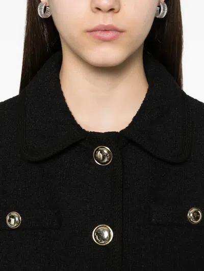 Ba&sh Meiradith Gold-button Cropped Jacket In Black