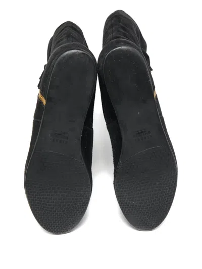 Pre-owned Stuart Weitzman Tassel-detal Suede Boots In Black