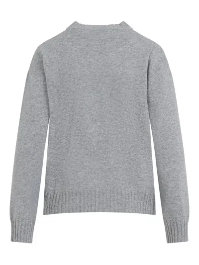 Fabiana Filippi Wool-cashmere Blend Sweater With Ribbed Hem In Gray