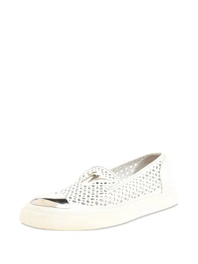 Pre-owned Giuseppe Zanotti Vintage Perforated Metal-toe Slip-on Sneakers