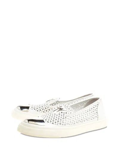 Pre-owned Giuseppe Zanotti Vintage Perforated Metal-toe Slip-on Sneakers