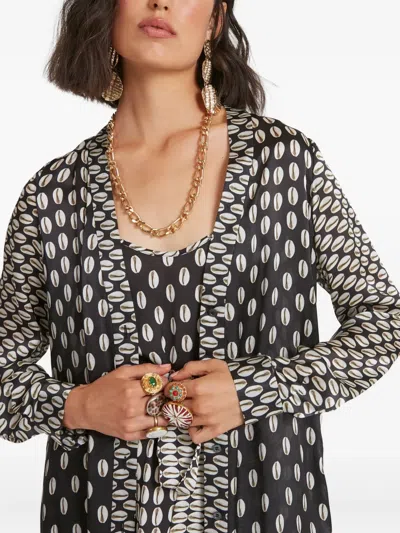 Temperley London Cowrie Print Button Coat In Multi