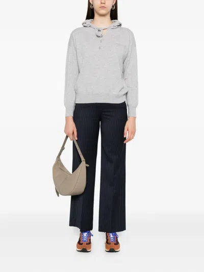 Peserico Striped Detail Casual Pants In Blue
