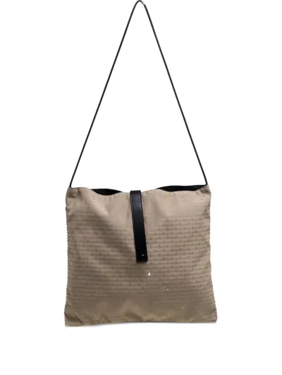 Pre-owned Dior Oblique-canvas Mesh-panel Shoulder Bag In Neutral