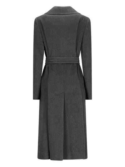Tagliatore Belted Wrap Coat In Black