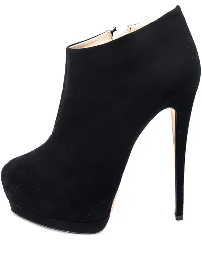 Pre-owned Giuseppe Zanotti 145mm Suede Platform Boots In Black