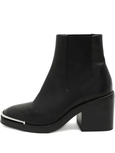 Pre-owned Alexander Wang Block-heel Leather Boots In Black