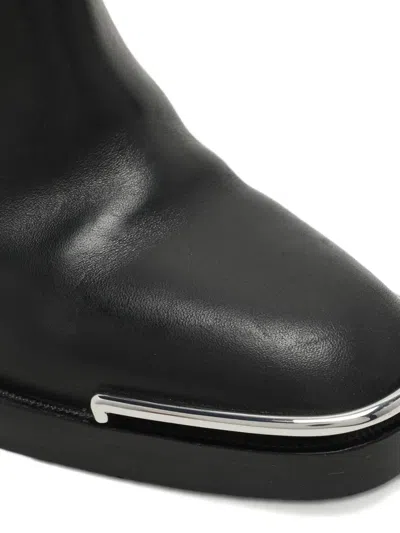 Pre-owned Alexander Wang Block-heel Leather Boots In Black