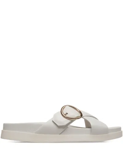 Bally Crossover-strap Leather Sandals In White