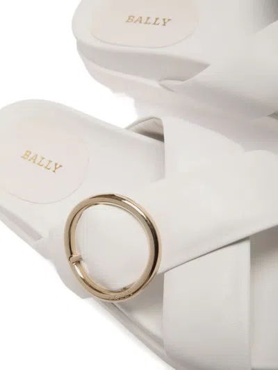 Bally Crossover-strap Leather Sandals In White