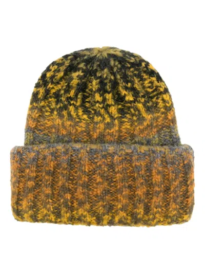 Raffaello Bettini Knitted Round-crown Beanie In Yellow