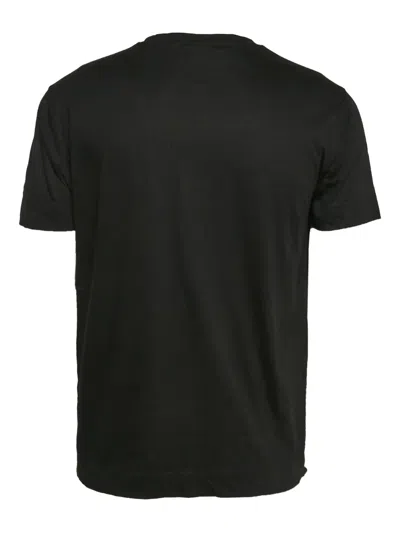 Pre-owned Emporio Armani Logo-embroidered T-shirt In Black