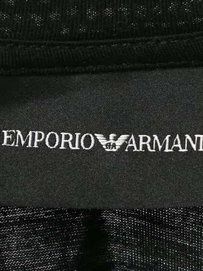 Pre-owned Emporio Armani Logo-embroidered T-shirt In Black