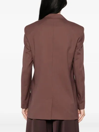 Hugo Boss Rose-embellished Blazer In Brown