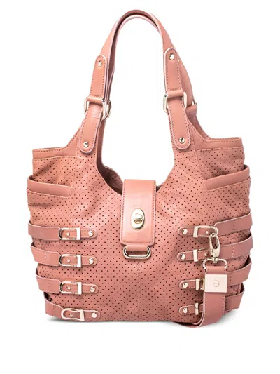 Pre-owned Jimmy Choo Perforated Shoulder Bag In Pink