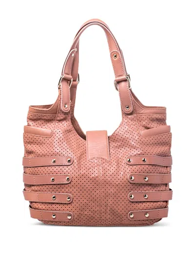 Pre-owned Jimmy Choo Perforated Shoulder Bag In Pink
