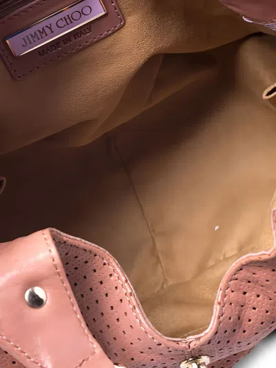 Pre-owned Jimmy Choo Perforated Shoulder Bag In Pink