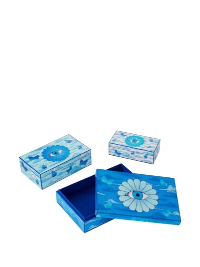 Jonathan Adler Butterfly-motif Decorative Box In Blue