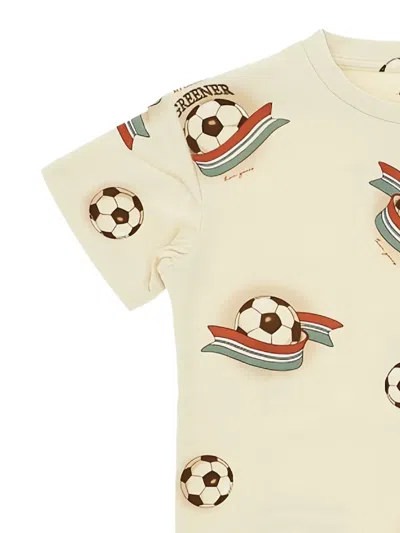 Konges Sløjd Football-print T-shirt And Shorts Set In Neutral