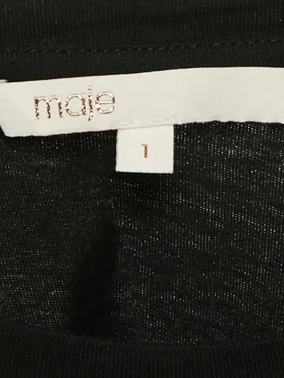 Pre-owned Maje Crystal-embellished T-shirt In Black