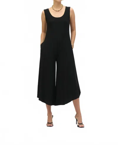 Joseph Ribkoff Sleeveless Cropped Wide Leg Jumpsuit In Black In Black