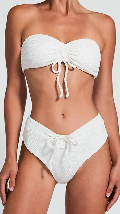 Devon Windsor Amber V-cut Bikini Bottom In Blanche In White