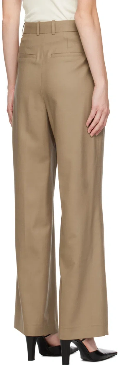 Loulou Studio Solo Light Flannel Twill Wide-leg Trousers In Brown