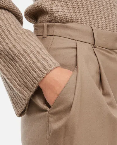 Loulou Studio Solo Light Flannel Twill Wide-leg Trousers In Brown