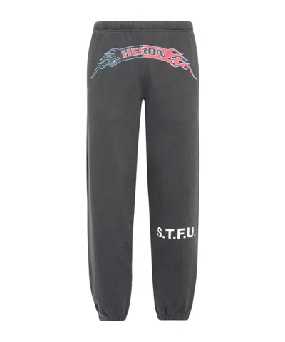 Heron Preston Logo-print Cotton Track Pants In Gray